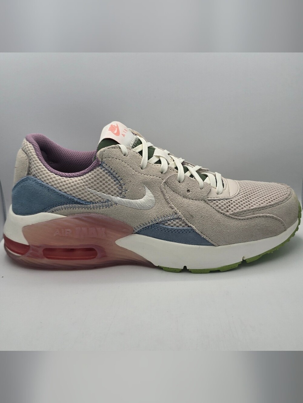 Women Nike Air Max Excee Running Shoes Size 8 White Pink Blue Grey CD5432 120